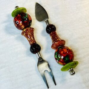 SouthCoast Beaded Cheese Fork and Spreader